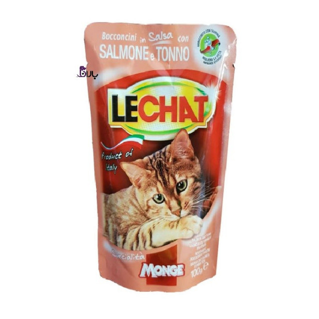 پوچ گربه ماهی تن و سالمون لچت (100 گرم)