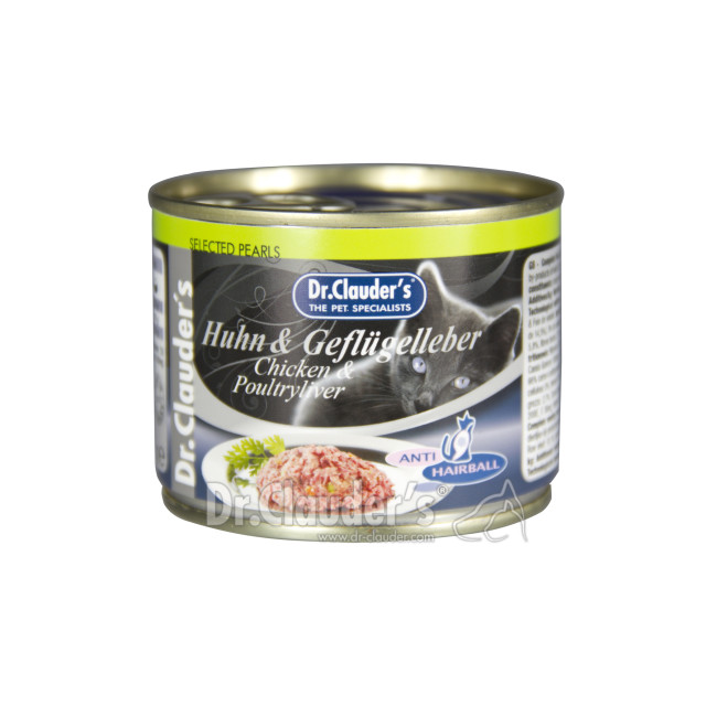 کنسرو گربه دکتر کلادرز حاوی گوشت مرغ و جگر پرندگان :: Dr. Clauder's High Premium Selected Pearls Huhn & Geflügelleber
