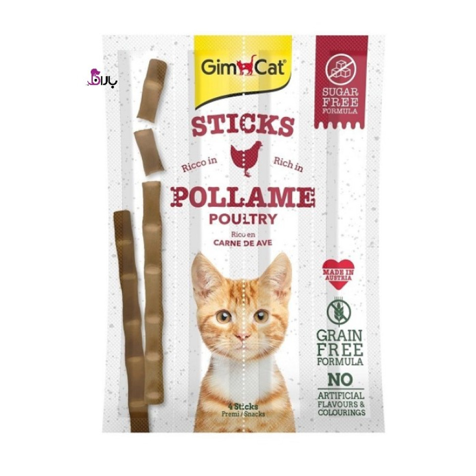 تشویقی گربه جیم کت مرغ و جگر GimCat - Sticks Poultry & Liver 4 Sticks